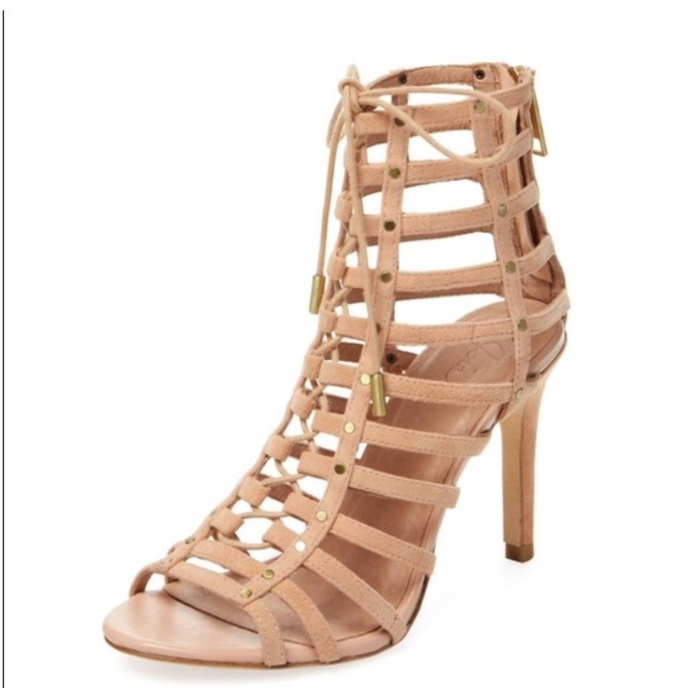 Women's Tan Strappy Heeled Sandals